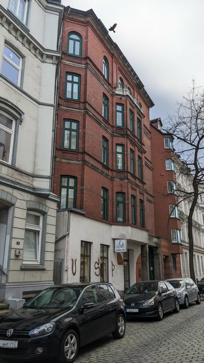 Maud und Carl von Ossietzkys Wohnhaus auf der Schmilinskystrasse 6, Hamburg-St. Georg